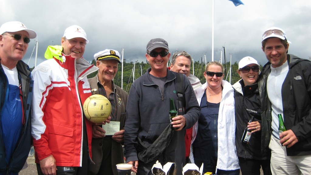 The crew with Wilsons new Father in Law - Cork Week 2010 © Chris Stockdale